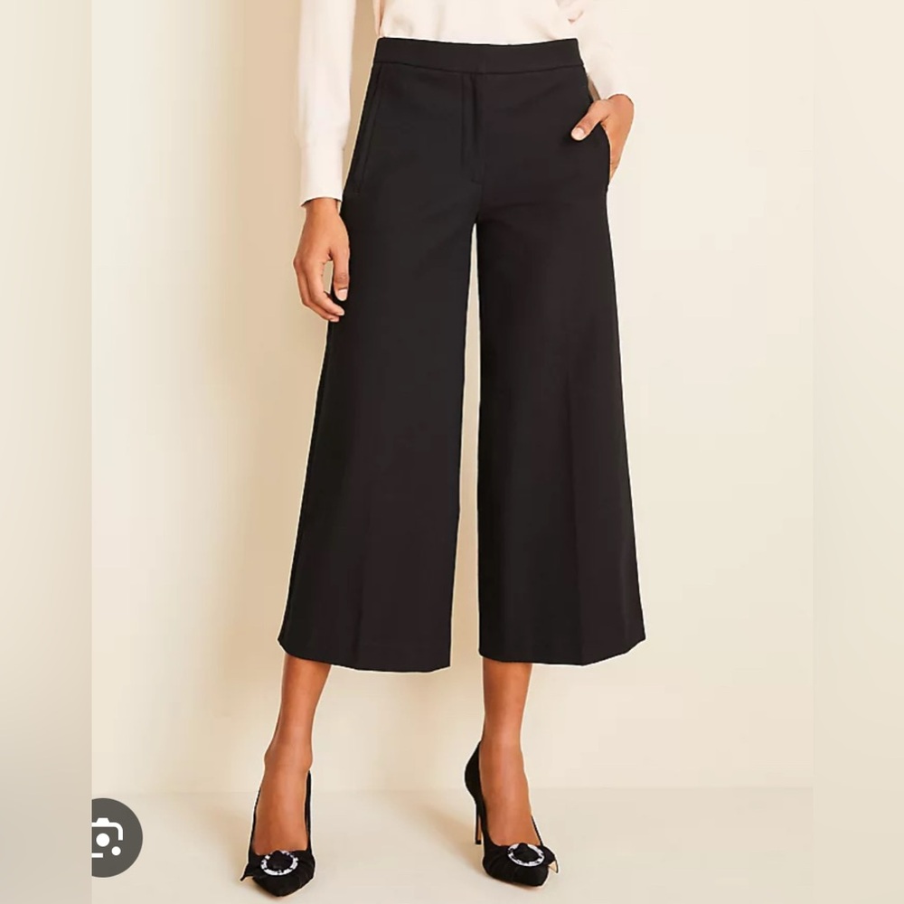 ANN TAYLOR Marina Navy Wide Leg Crop Pants/Capri’s size 14
